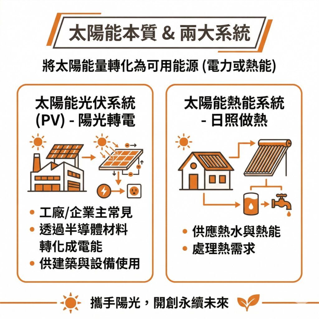 太陽能不只能發電，也能轉換成熱能使用