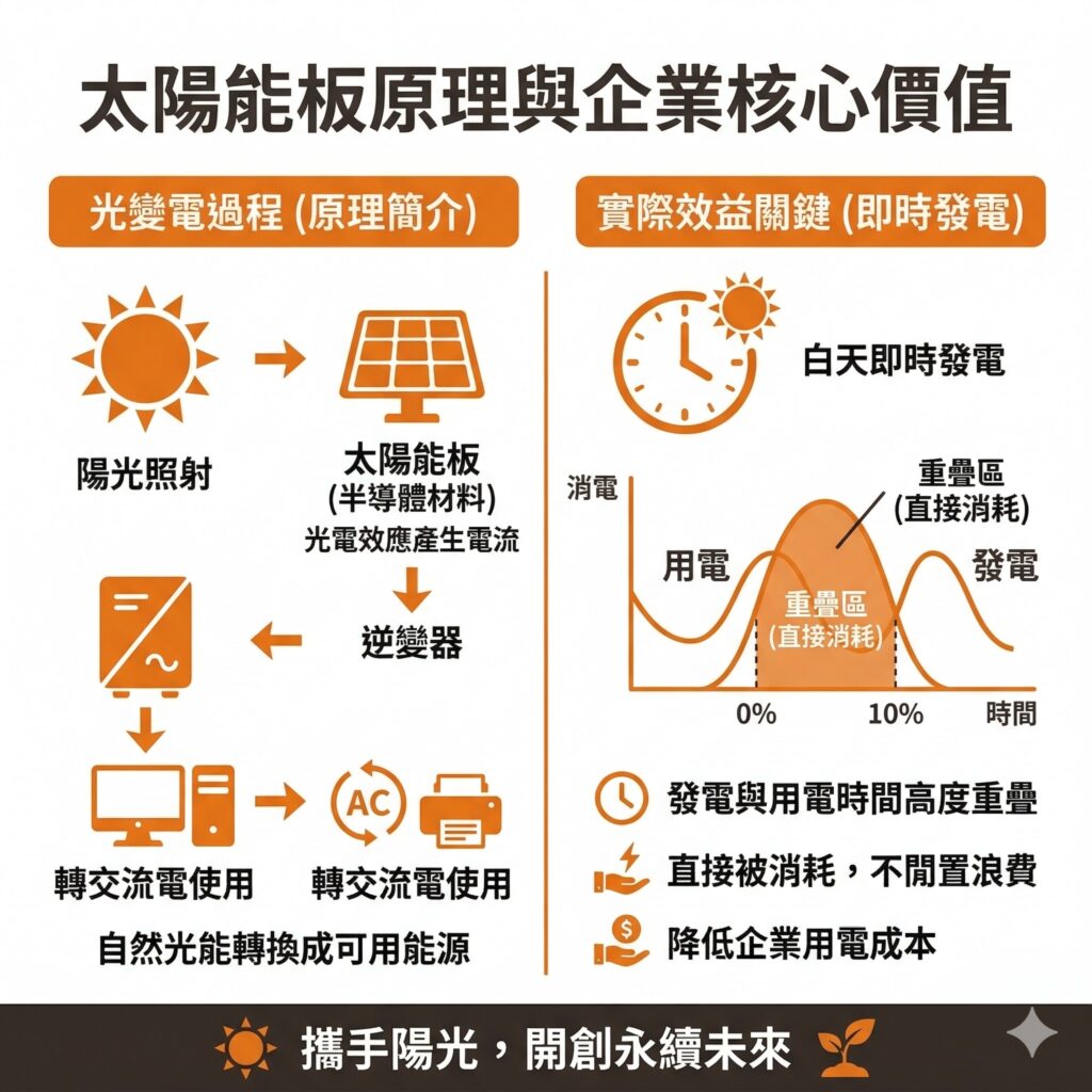 太陽能板最大的價值，就是可以抵銷部分白天尖峰用電量