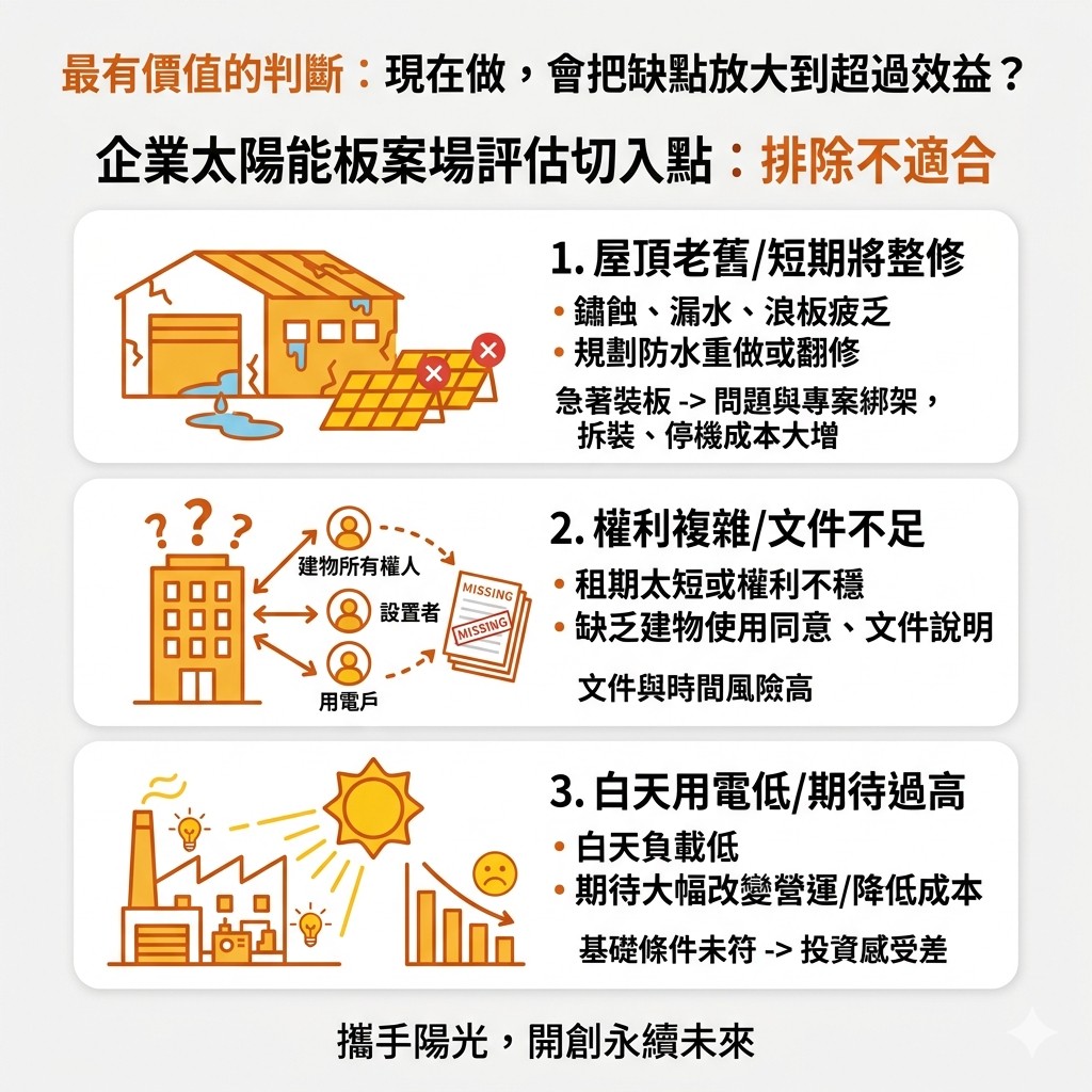 太陽能專家提醒，企業與工廠應評估的是，如果現在施作太陽能，風險是否會大過效益