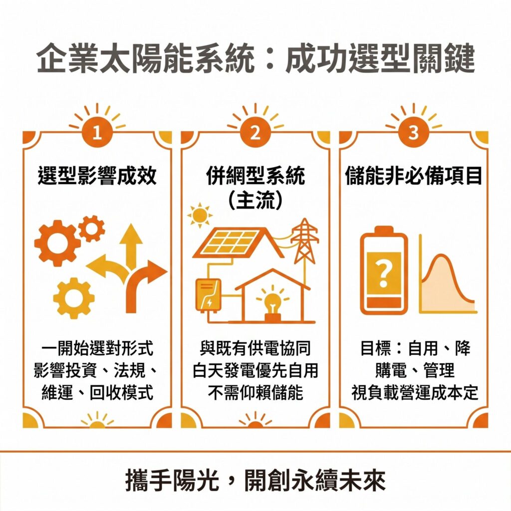 太陽能專家提醒，太陽能系統的形式也是成功的關鍵之一