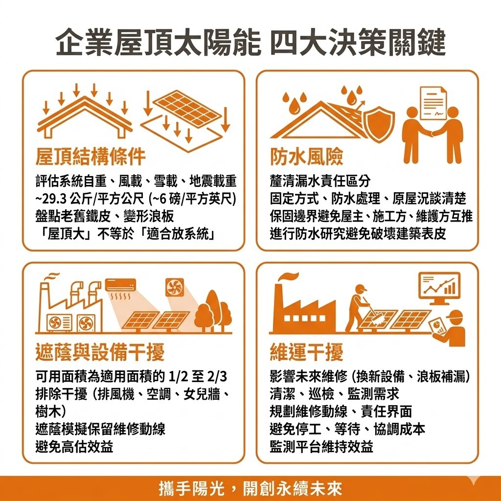 太陽能專家提醒，屋頂太陽能風險主要可以分成這四大類