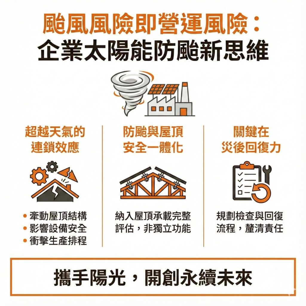 太陽能板是否能防颱重點不是單一一次颱風,而是能長久維持穩定