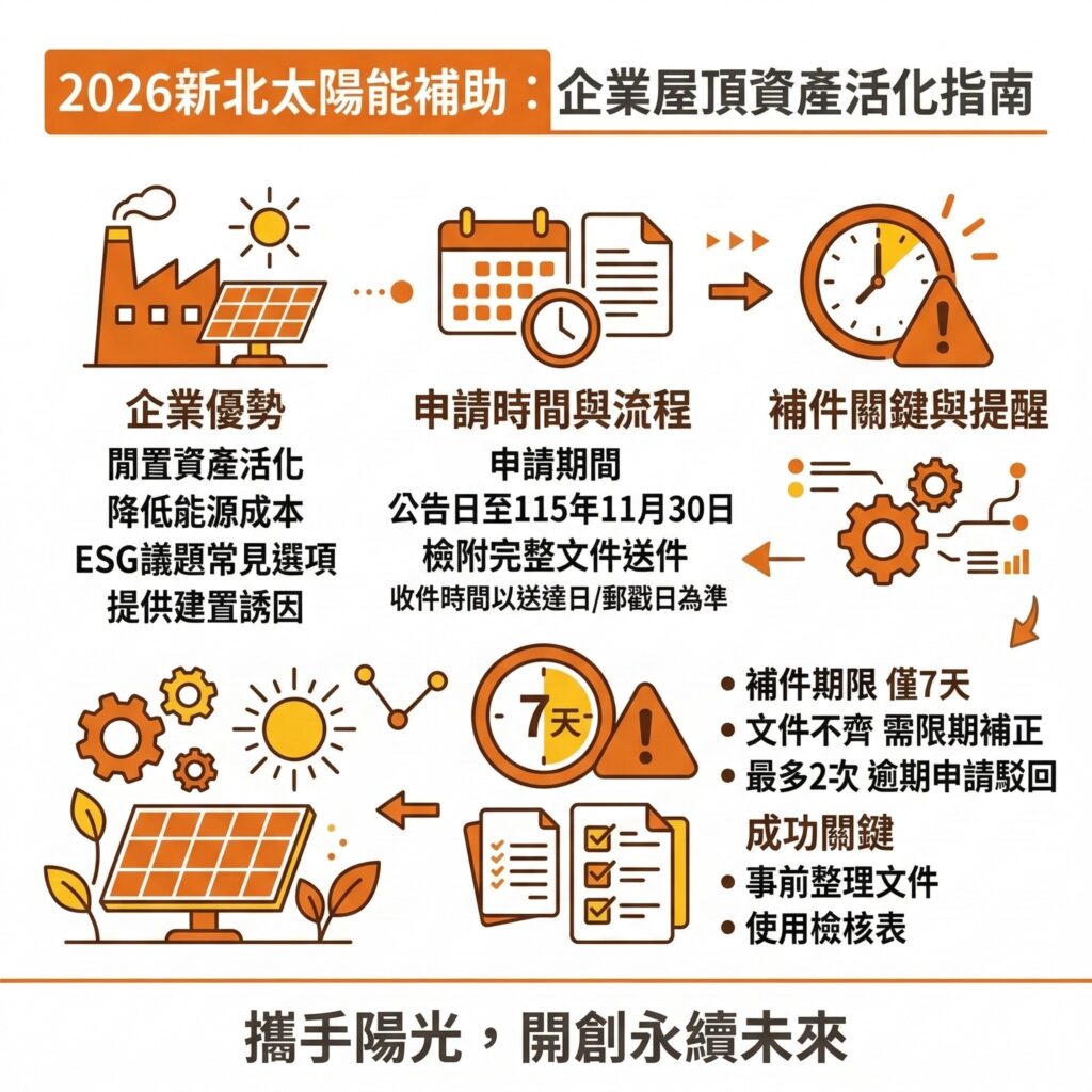 太陽能專家提醒，申請2026新北太陽能補助務必要注意申請時程