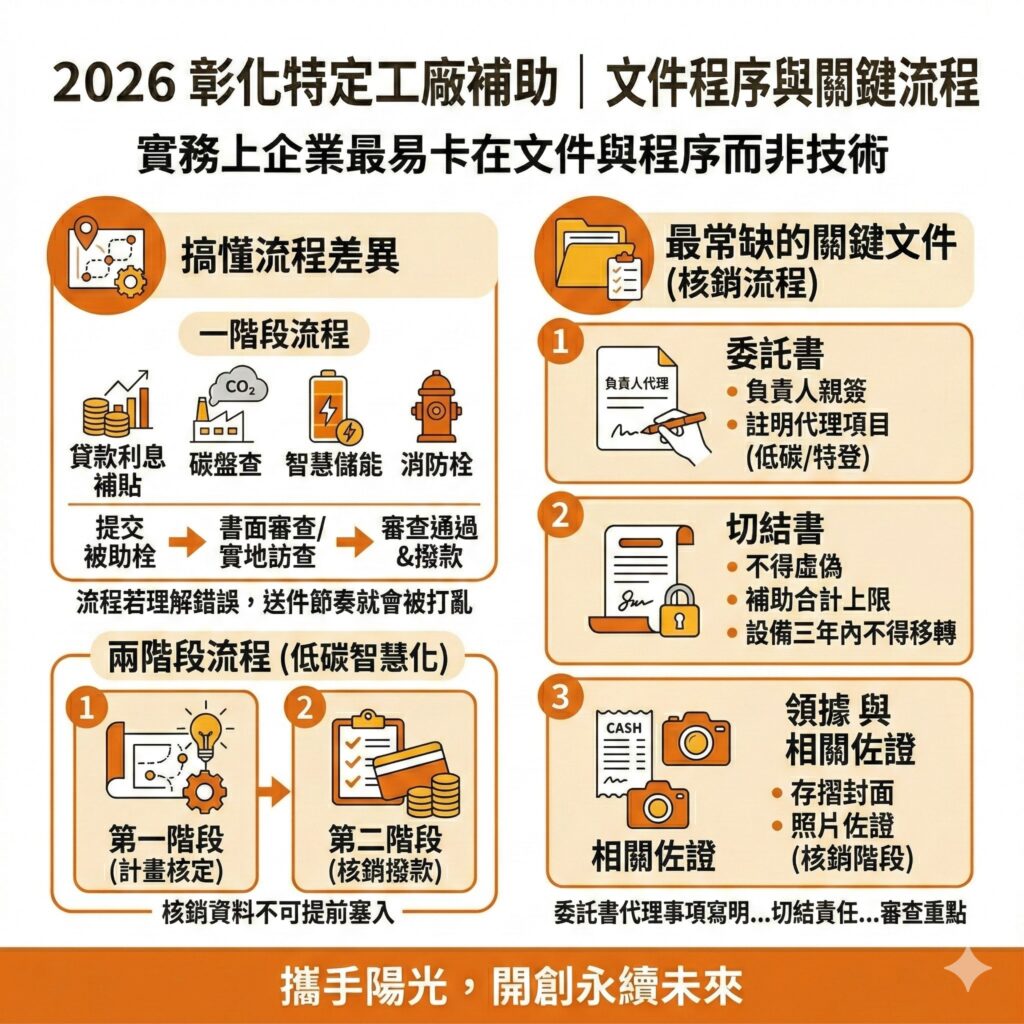太陽能專家提醒，彰化工廠在申請2026太陽能補助時，一定要注意文件是否備齊