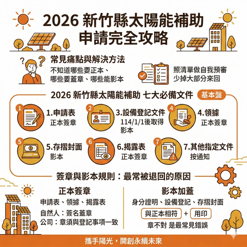 2026新竹縣太陽能補助必備七項文件