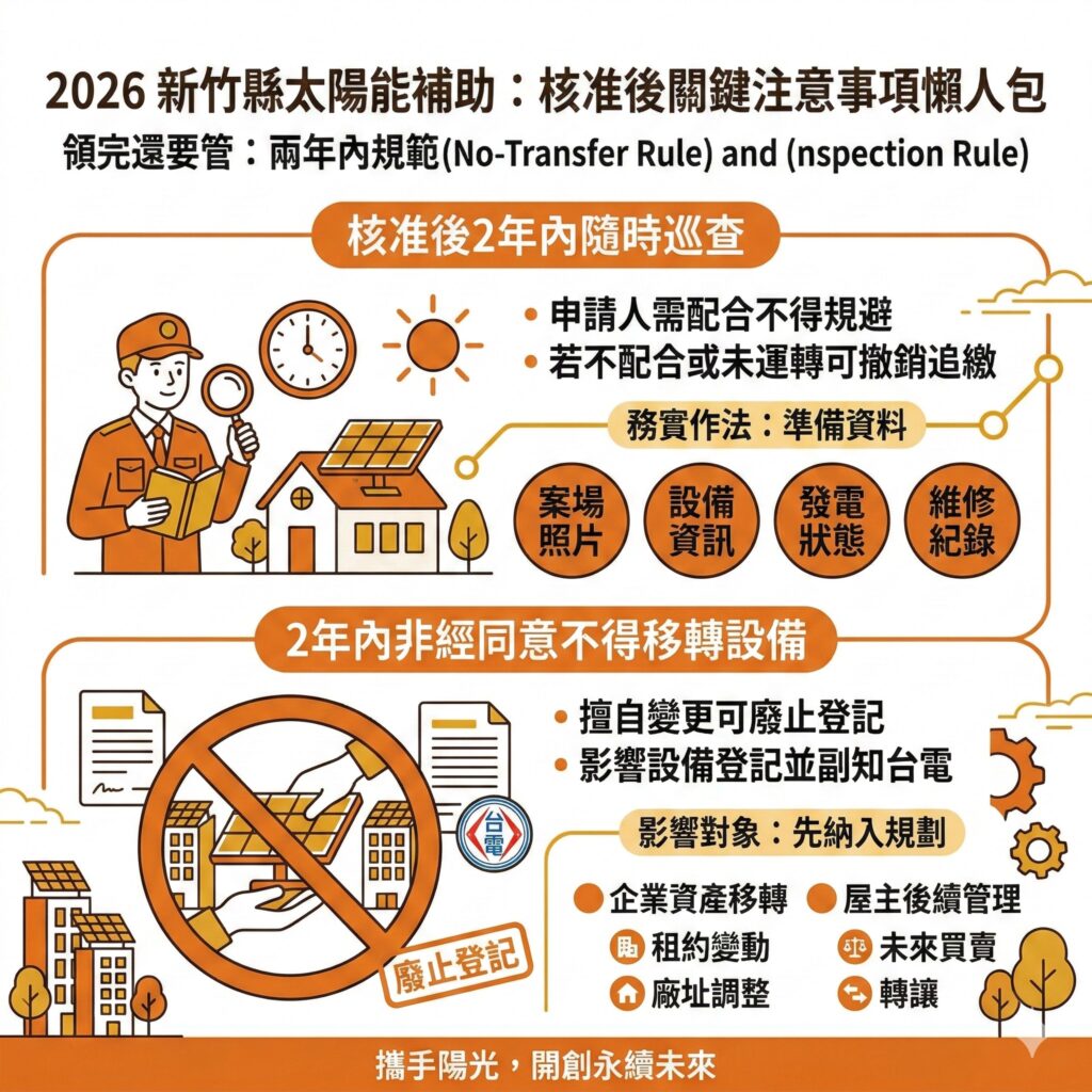 太陽能專家提醒,太陽能補助申請兩年後非經同意不得移轉設備